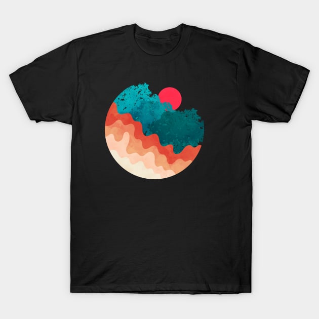 Minimalist Abstract Nature Art #61 Forest Trees T-Shirt by Insightly Designs